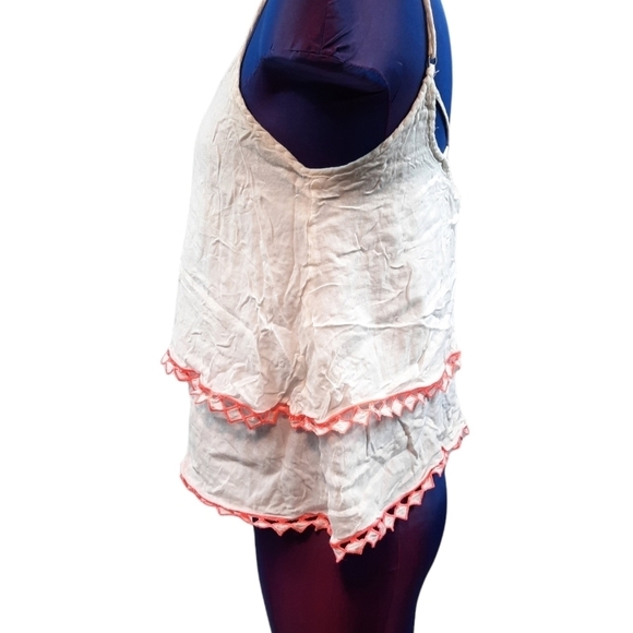 Aeropostale Boho Layered Tank Embroidered Diamond Lace Size Medium Women's - Picture 3 of 9